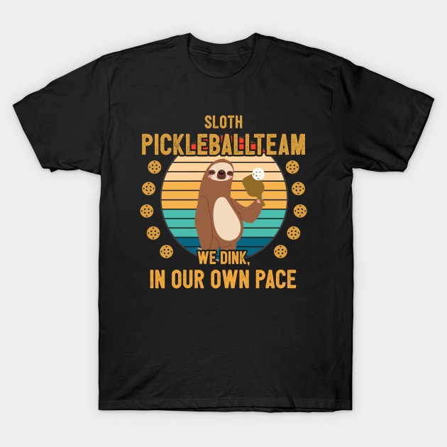 Funny Pickleball Player Gift Sloth T-Shirt by Pummli